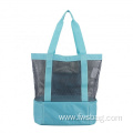 Custom Mesh Beach Picnic Tote Insulated Cooler Bag